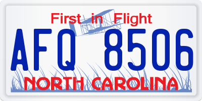 NC license plate AFQ8506