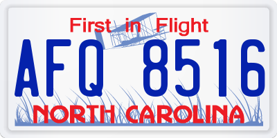 NC license plate AFQ8516