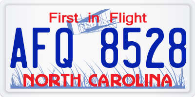 NC license plate AFQ8528