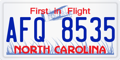 NC license plate AFQ8535