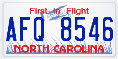 NC license plate AFQ8546