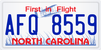 NC license plate AFQ8559