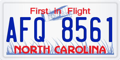 NC license plate AFQ8561
