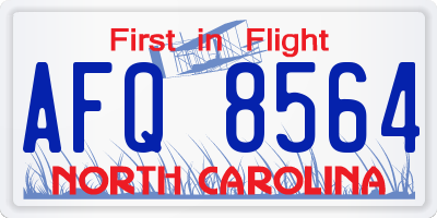NC license plate AFQ8564