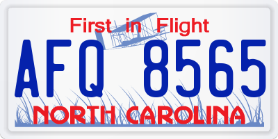 NC license plate AFQ8565