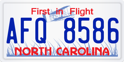 NC license plate AFQ8586