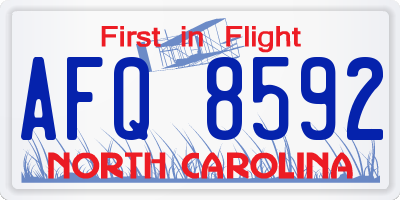NC license plate AFQ8592