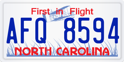 NC license plate AFQ8594