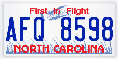 NC license plate AFQ8598