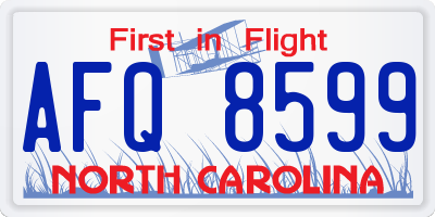 NC license plate AFQ8599
