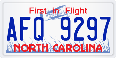 NC license plate AFQ9297