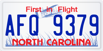 NC license plate AFQ9379