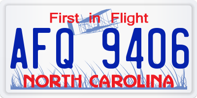 NC license plate AFQ9406