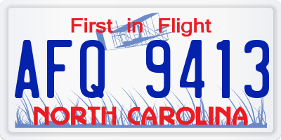 NC license plate AFQ9413
