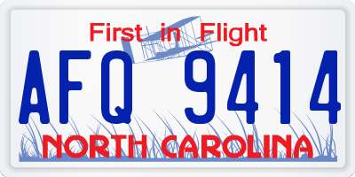 NC license plate AFQ9414