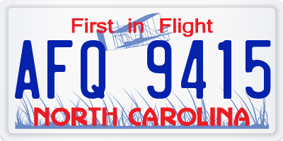 NC license plate AFQ9415