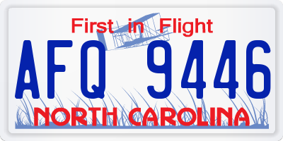 NC license plate AFQ9446