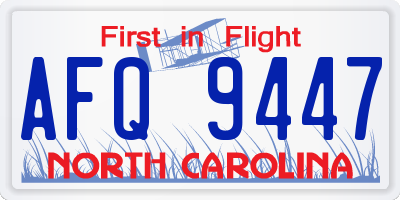 NC license plate AFQ9447
