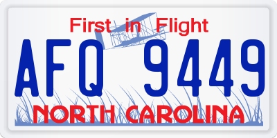 NC license plate AFQ9449