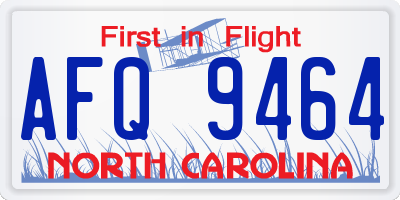 NC license plate AFQ9464