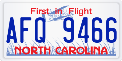 NC license plate AFQ9466