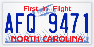 NC license plate AFQ9471