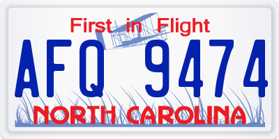 NC license plate AFQ9474