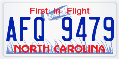 NC license plate AFQ9479