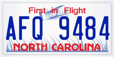 NC license plate AFQ9484