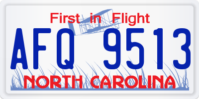 NC license plate AFQ9513