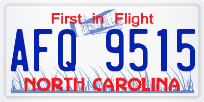 NC license plate AFQ9515