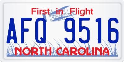 NC license plate AFQ9516