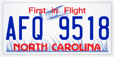 NC license plate AFQ9518