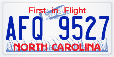 NC license plate AFQ9527