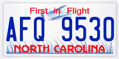 NC license plate AFQ9530