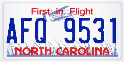NC license plate AFQ9531