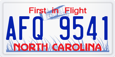 NC license plate AFQ9541