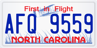 NC license plate AFQ9559
