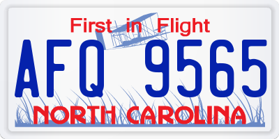 NC license plate AFQ9565