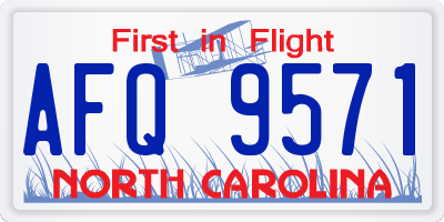 NC license plate AFQ9571