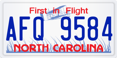 NC license plate AFQ9584