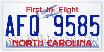 NC license plate AFQ9585