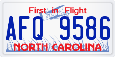 NC license plate AFQ9586