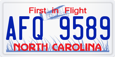 NC license plate AFQ9589