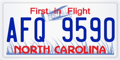 NC license plate AFQ9590