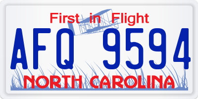 NC license plate AFQ9594