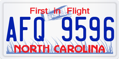 NC license plate AFQ9596