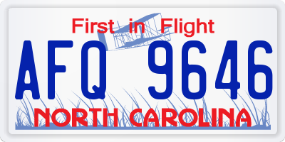 NC license plate AFQ9646