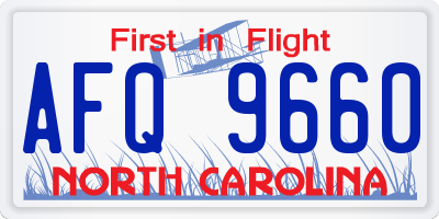 NC license plate AFQ9660