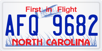 NC license plate AFQ9682